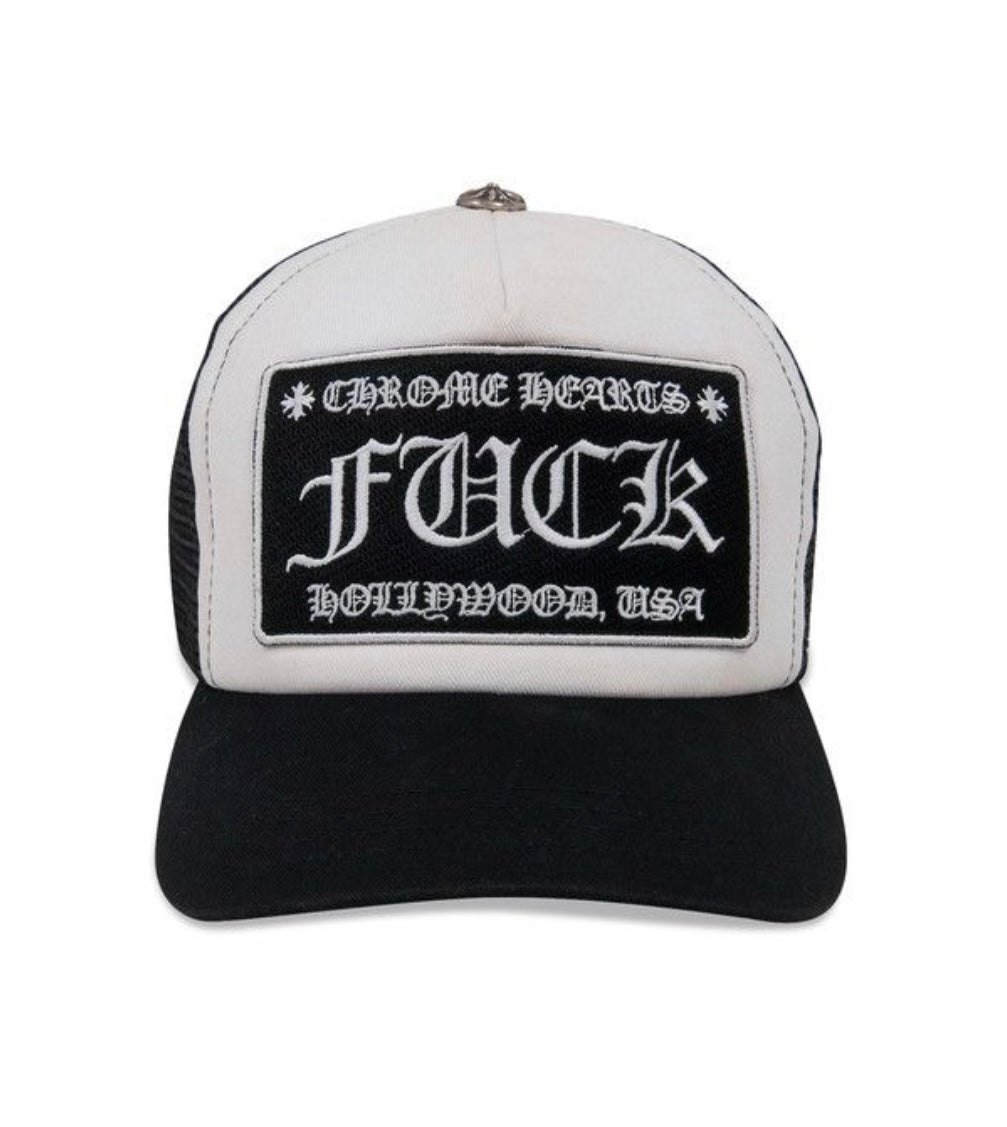 Chrome Hearts Fuck Hollywood Trucker Hat Black/White