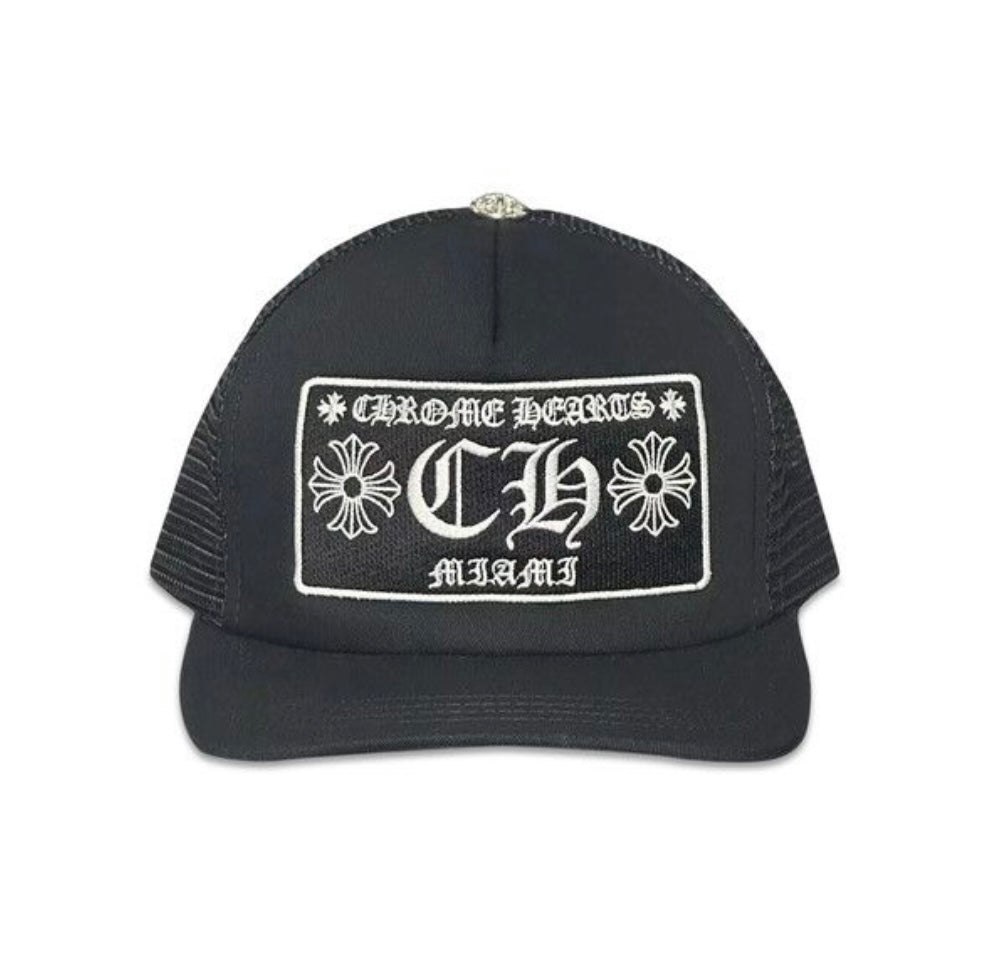 Chrome Hearts CH Miami Trucker Hat Black
