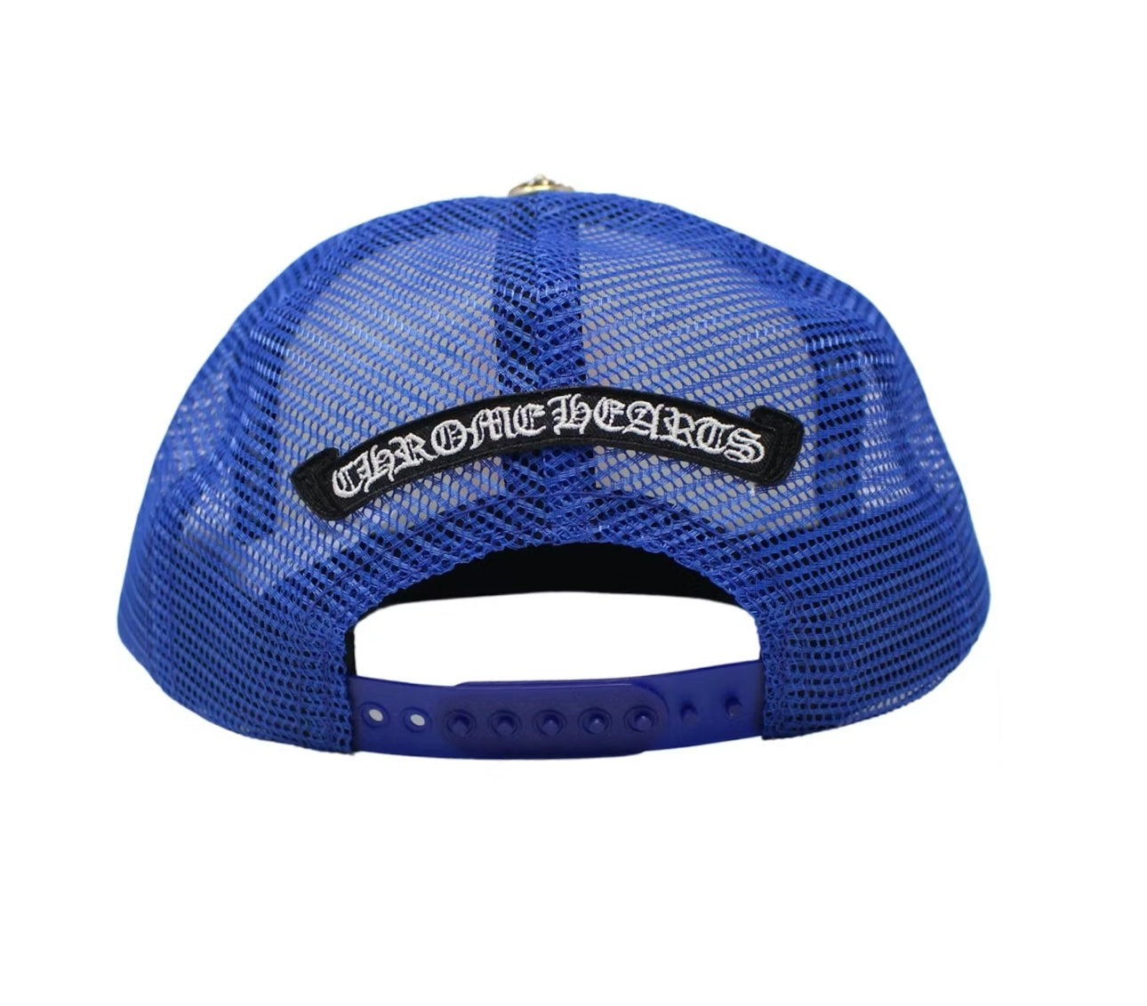 Chrome Hearts Eyechart Trucker Hat Blue/White/Red