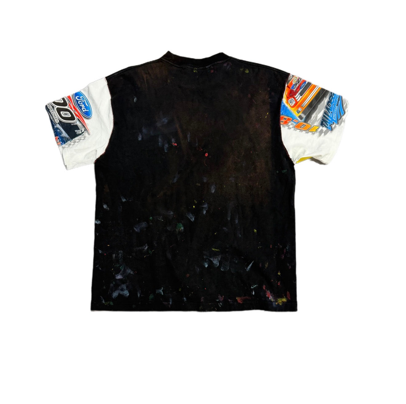 Poor Parker Nascar Paint Splatter T-Shirt Washed Black