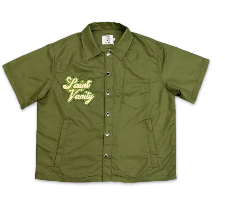 Saint Vanity Nylon Track Zip-Up Tee Green