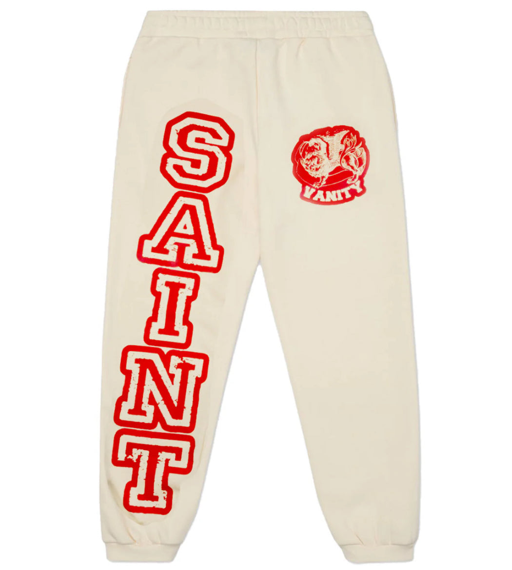 Saint Vanity Varsity Sweatpants Cream/Red