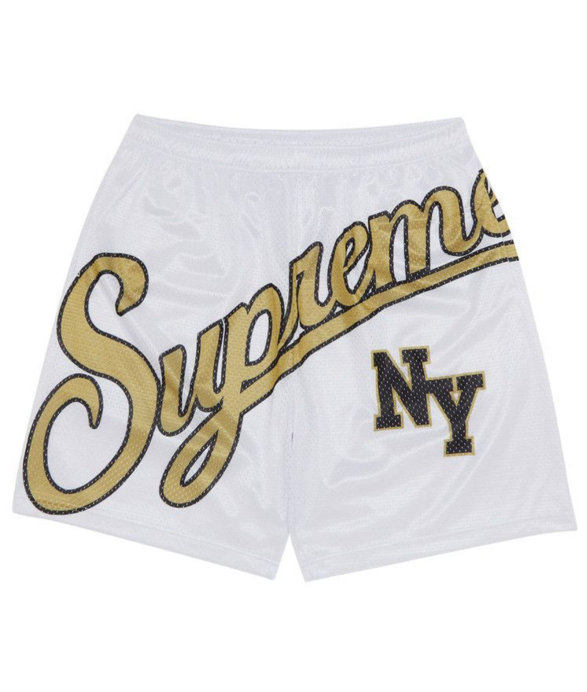 Supreme Big Script Mesh Shorts White