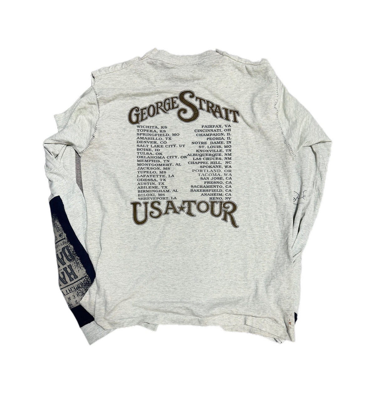 Poor Parker George Strait Cut Out Shoulder Long Sleeve Light Grey