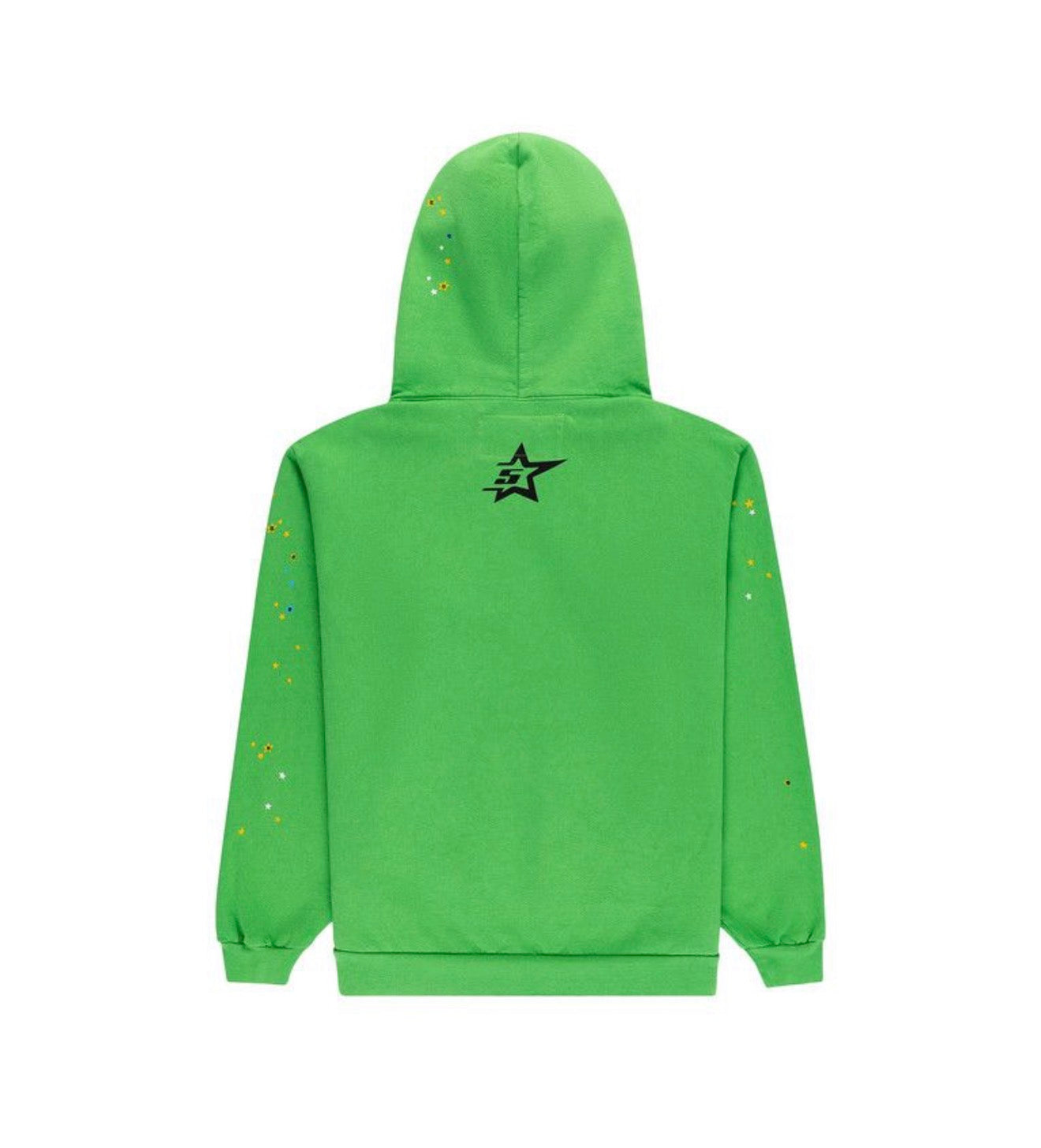 Sp5der Punk V2 Rhinestone Hoodie Bright Green