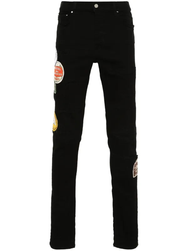 Amiri Jeans Travel Patch Repair Black