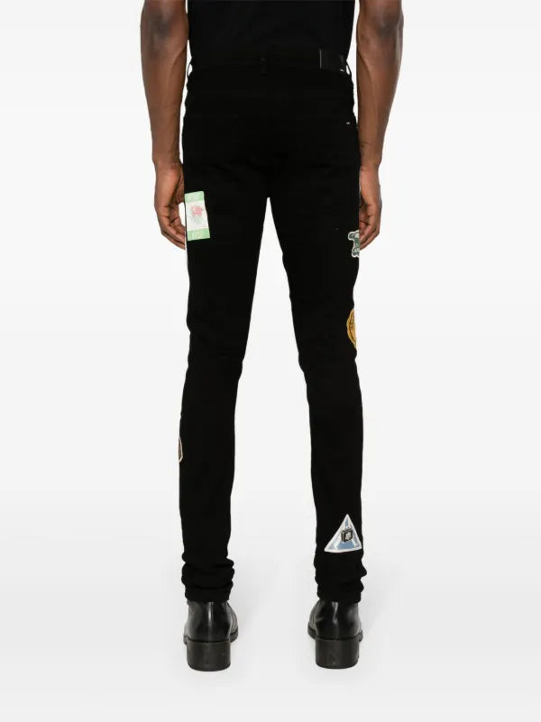 Amiri Jeans Travel Patch Repair Black
