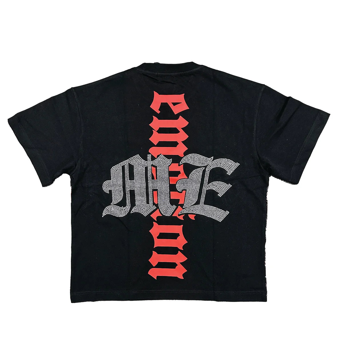 Mixed Emotion Octopus Rhinestone T-Shirt Black