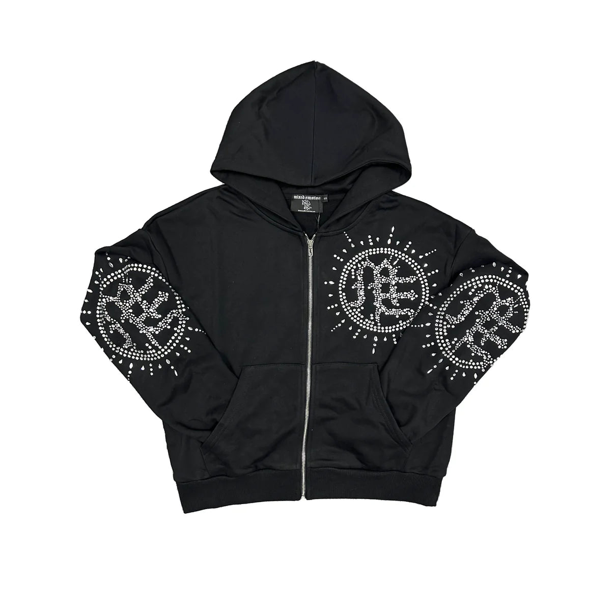 Mixed Emotion Eclipse Rhinestone Sweatsuit Black
