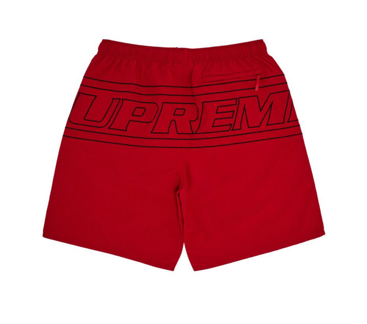 Supreme Big Logo Nylon Shorts Red