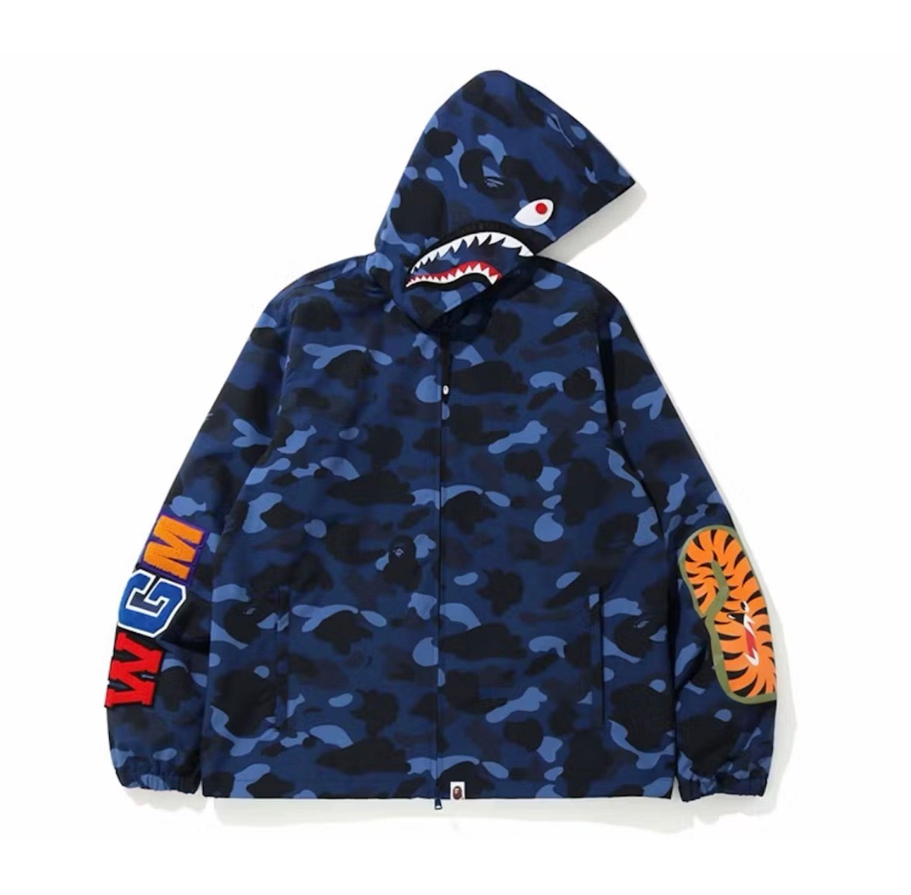Bape Color Camo WGM Shark Jacket Blue