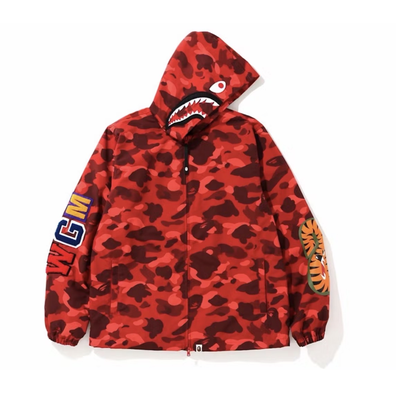 Bape Color Camo WGM Shark Jacket Red