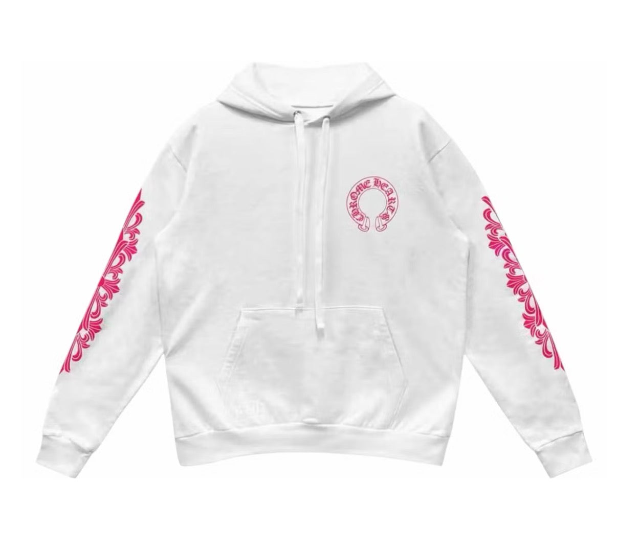 Chrome Hearts Horseshoe Floral Hoodie White/Pink