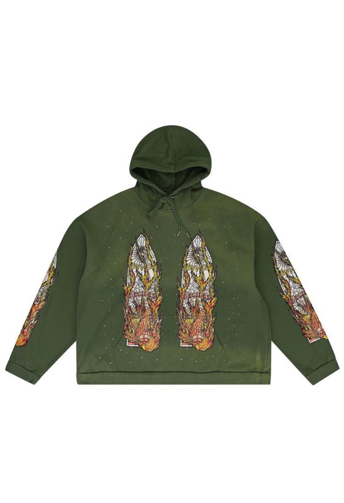 Who Decides War Flame Glass Hoodie Green