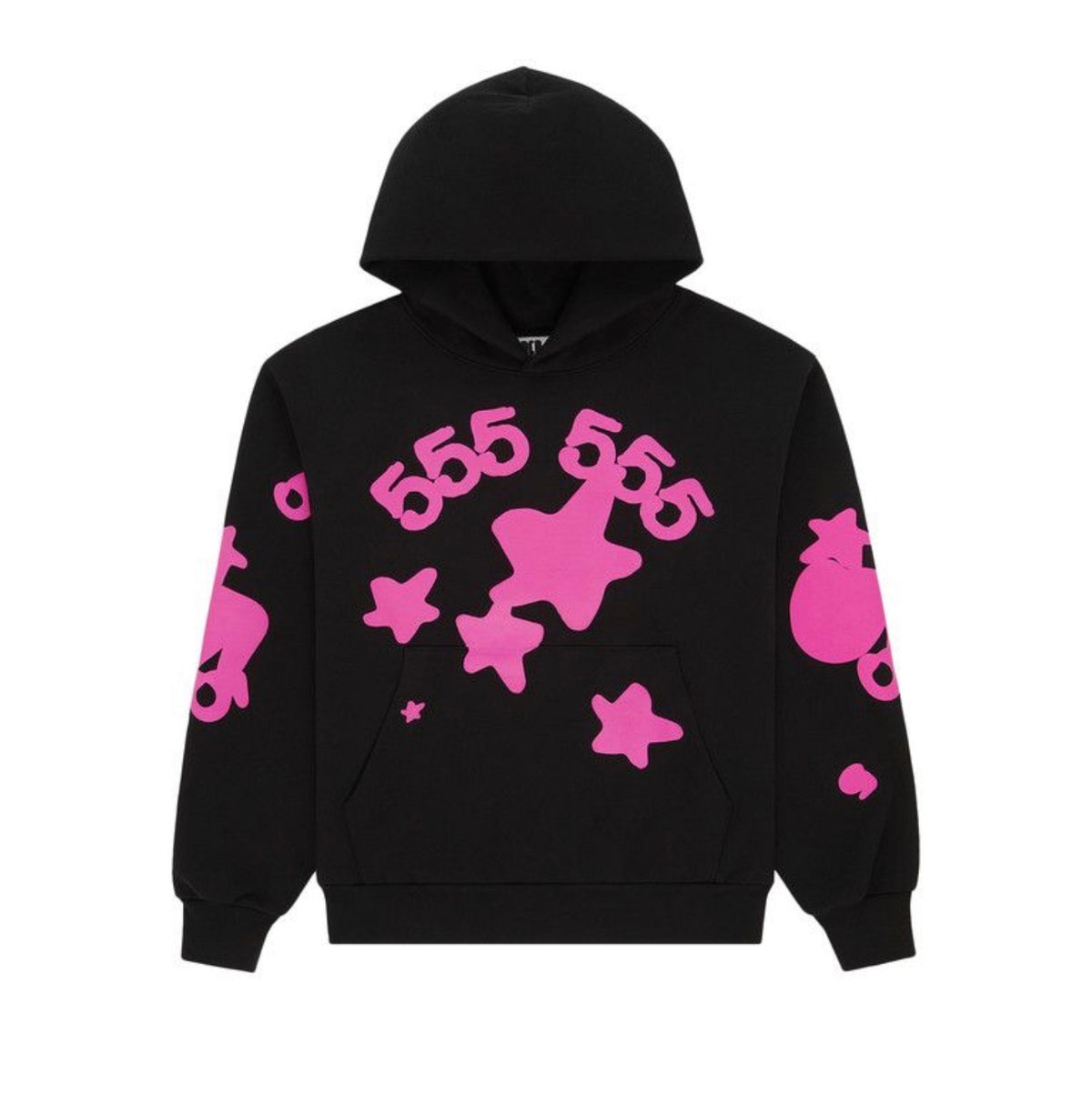 Sp5der Angel Number Beluga Hoodie Black/Pink