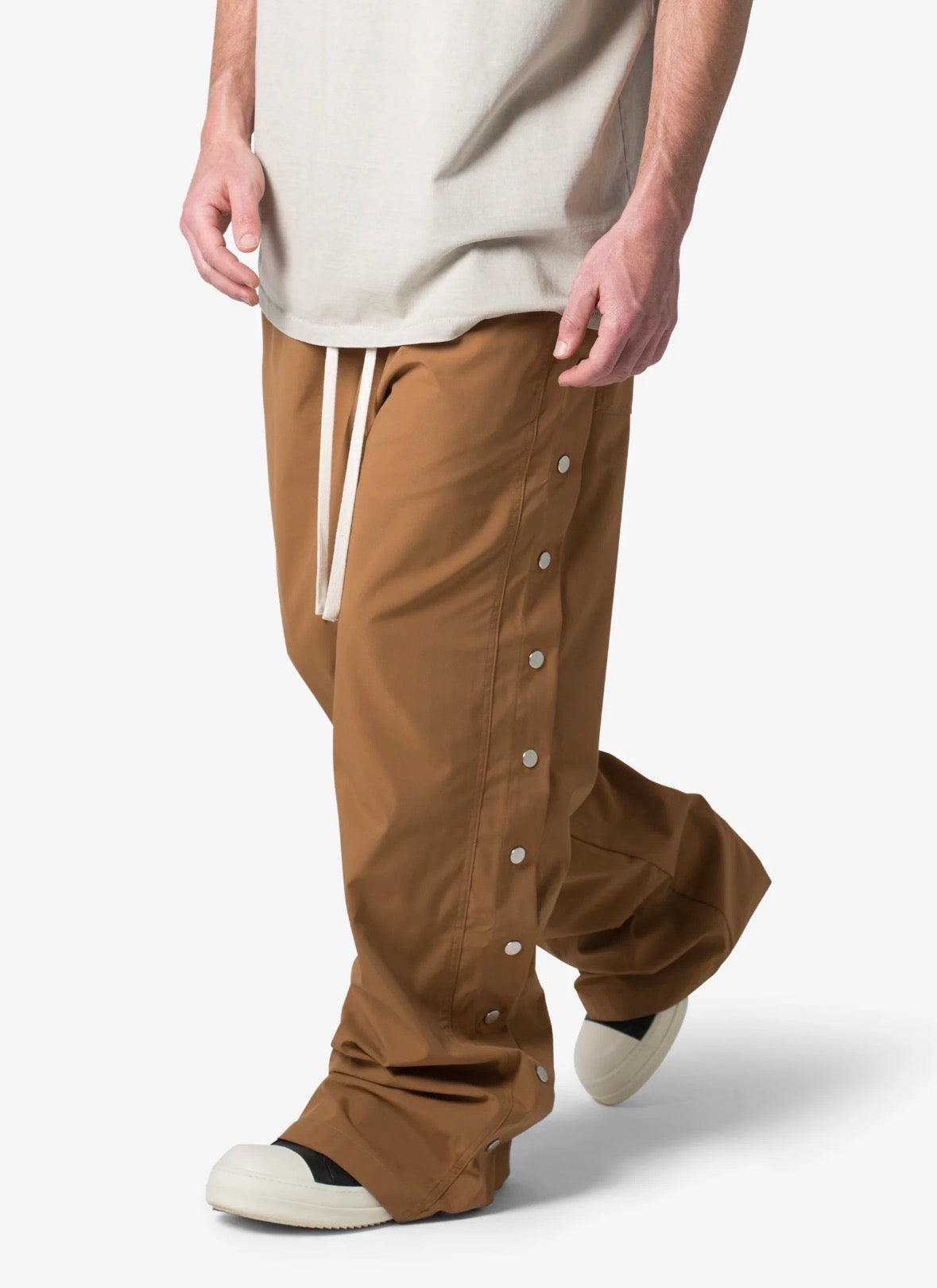 MNML Side Snap Nylon Pants Brown