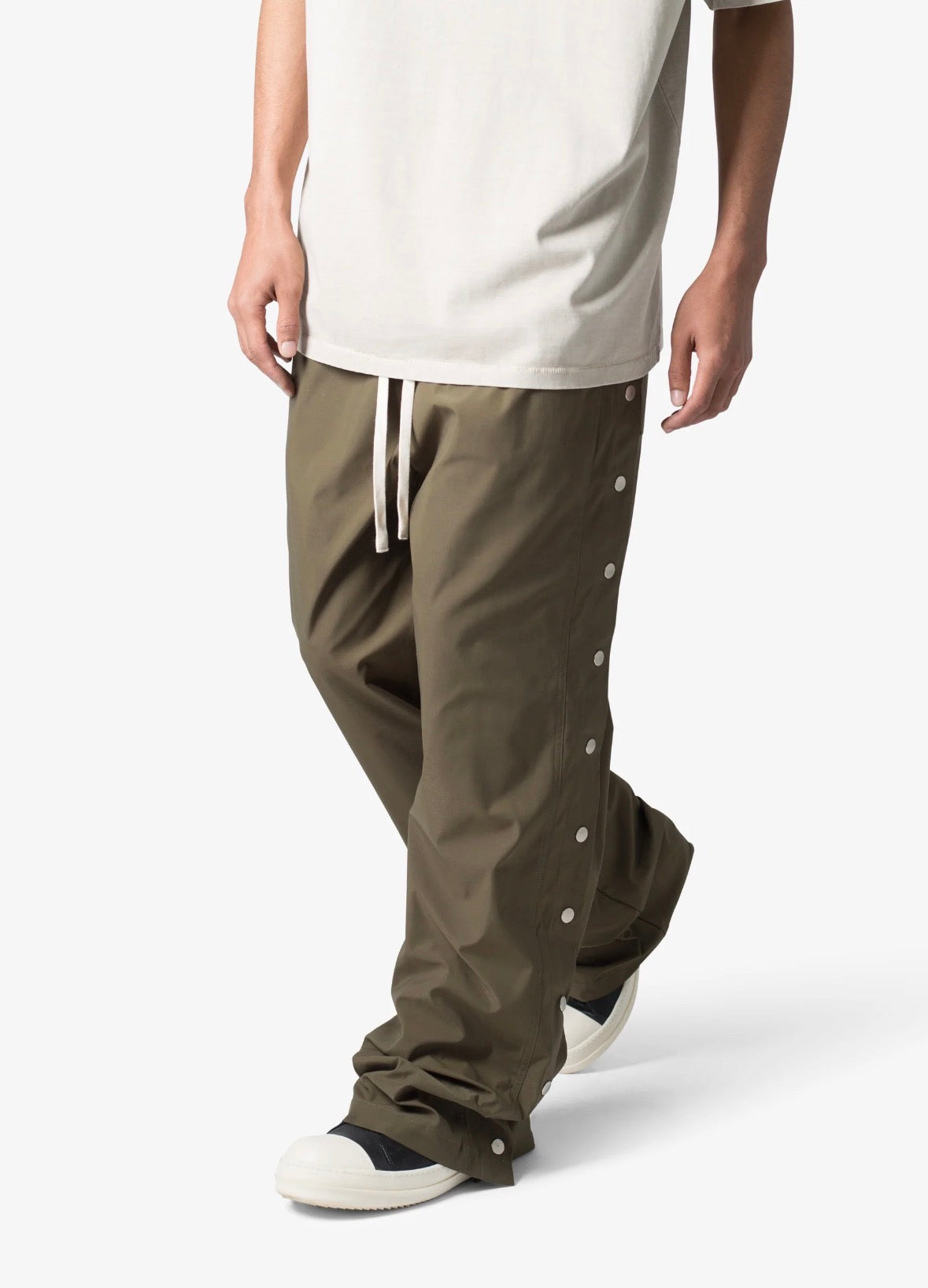 MNML Side Snap Nylon Pants Olive