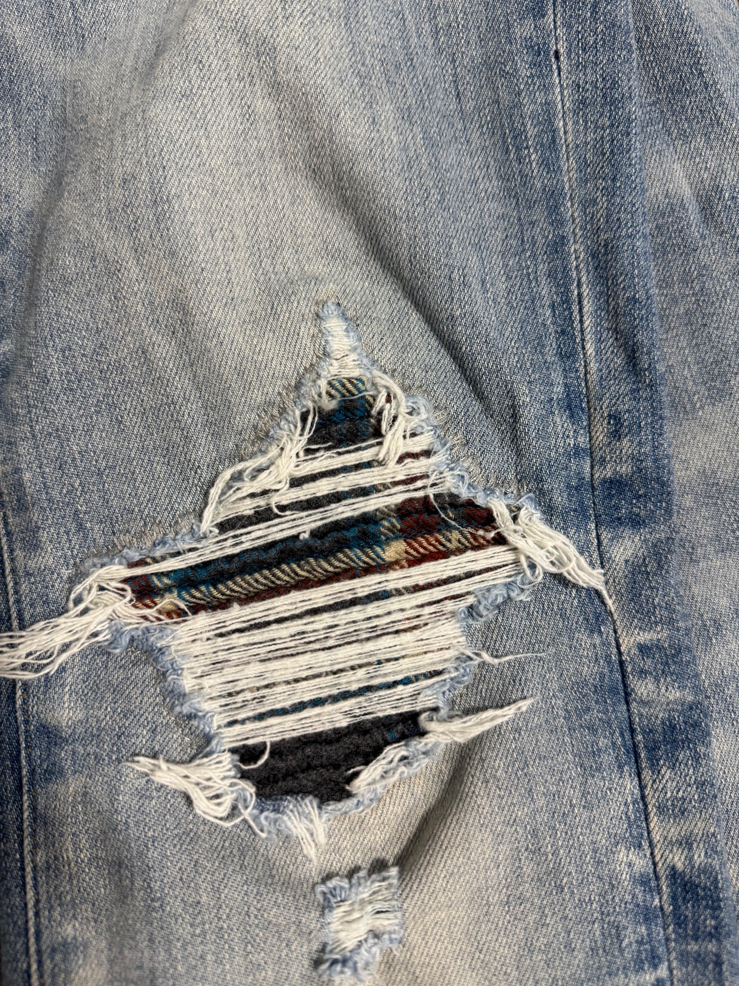 Amiri Jeans MX1 Plaid Patch Clay Indigo (PREOWNED)