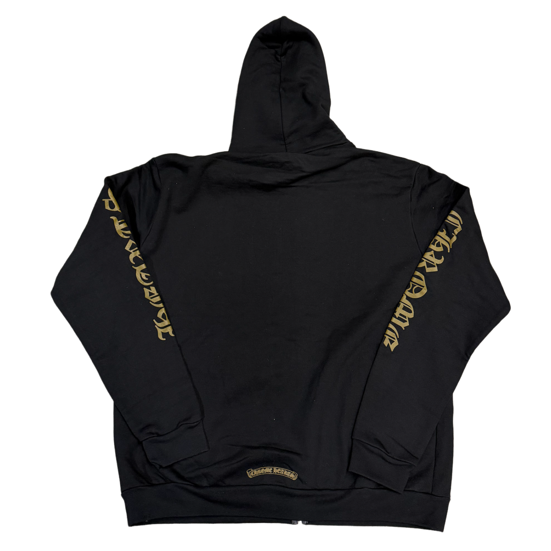 Chrome Hearts Olive Vertical Logo Zip-Up Black