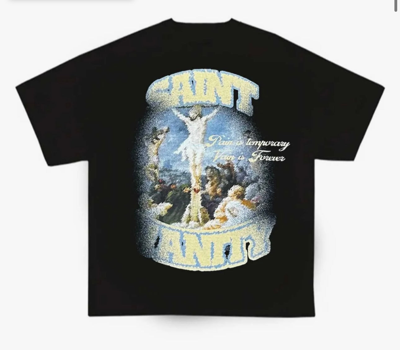 Saint Vanity Blurry Cross T-Shirt Black