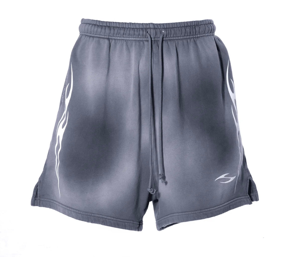 Hellstar Flame Shorts Grey