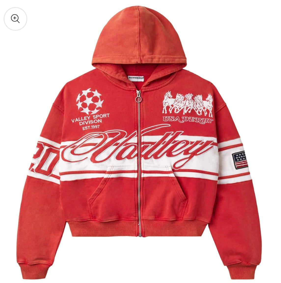 Vale Forever Cursive Zip-Up Red