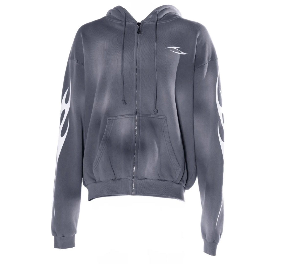 Hellstar Flame Zip-Up Grey