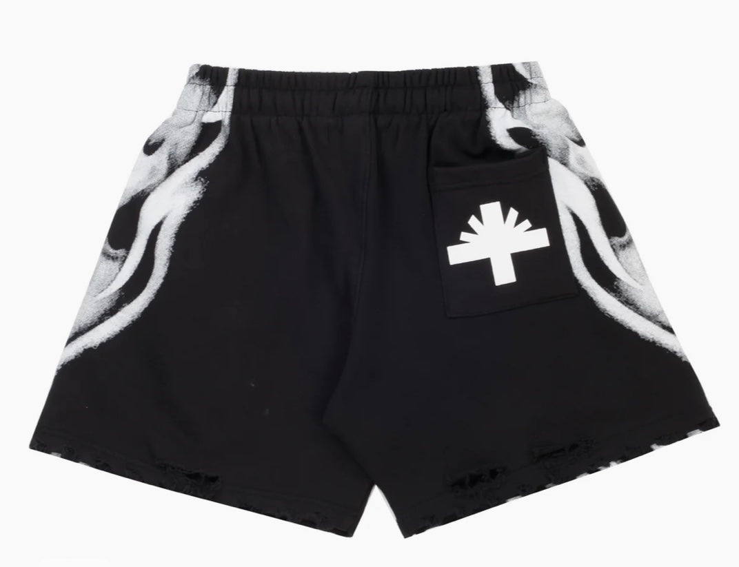 Vertabrae Skull Face Shorts Black/White