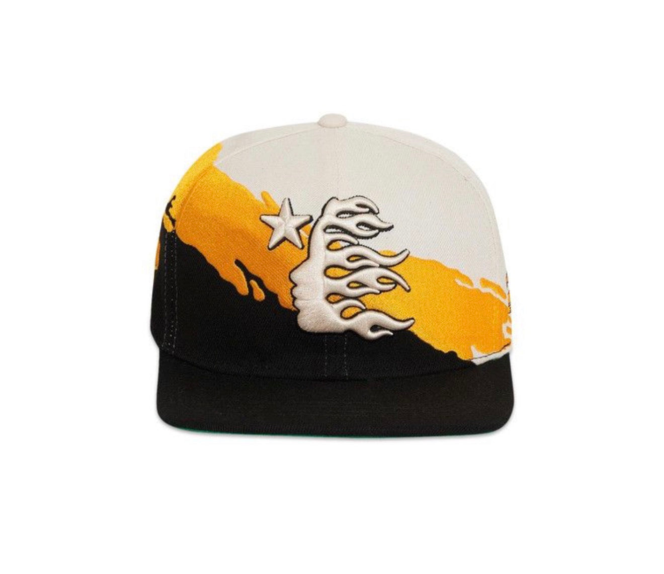 Hellstar Paintbrush Snapback Hat Grey/Yellow/Black