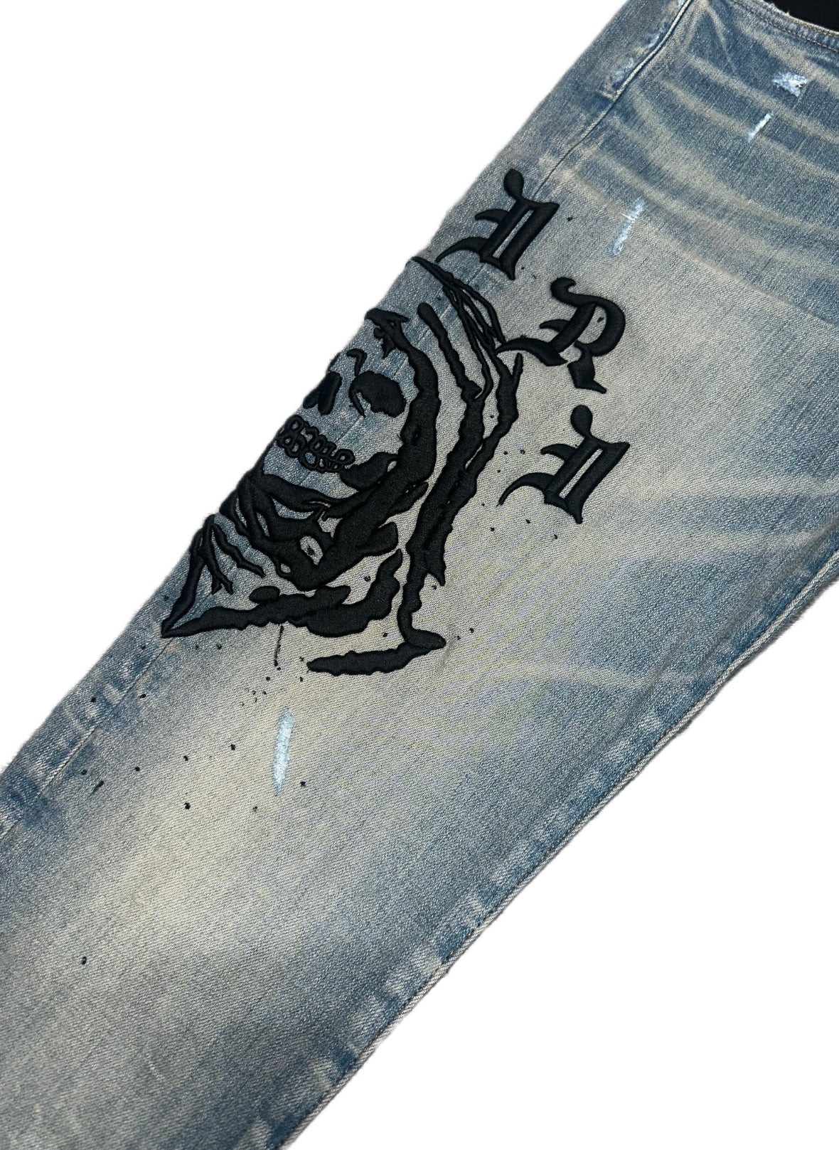 Amiri Jeans Wes Lang Reaper Logo Clay Indigo