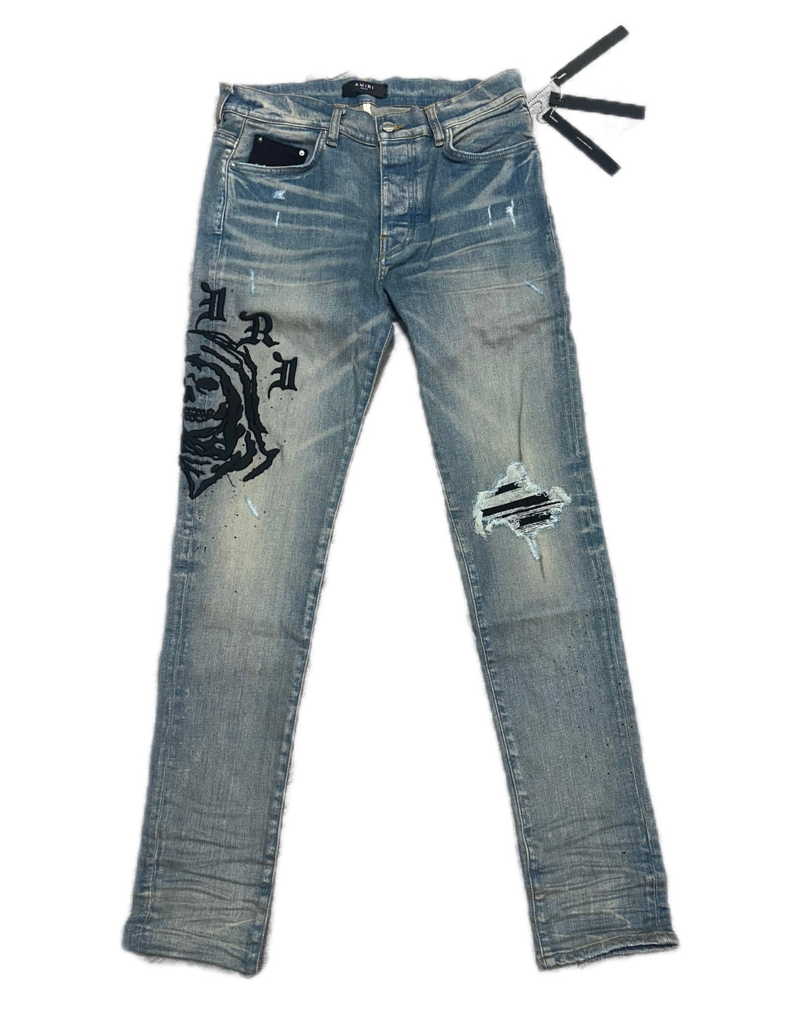 Amiri Jeans Wes Lang Reaper Logo Clay Indigo