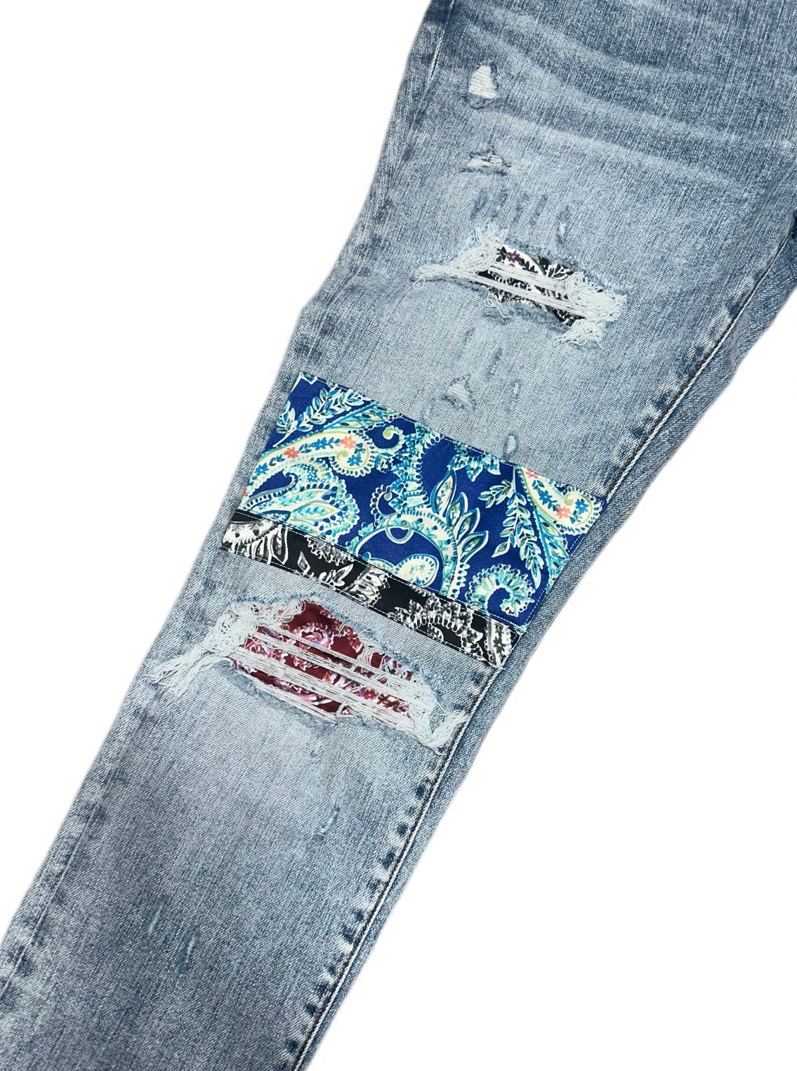 Amiri Jeans Blue Pajama Art Patch