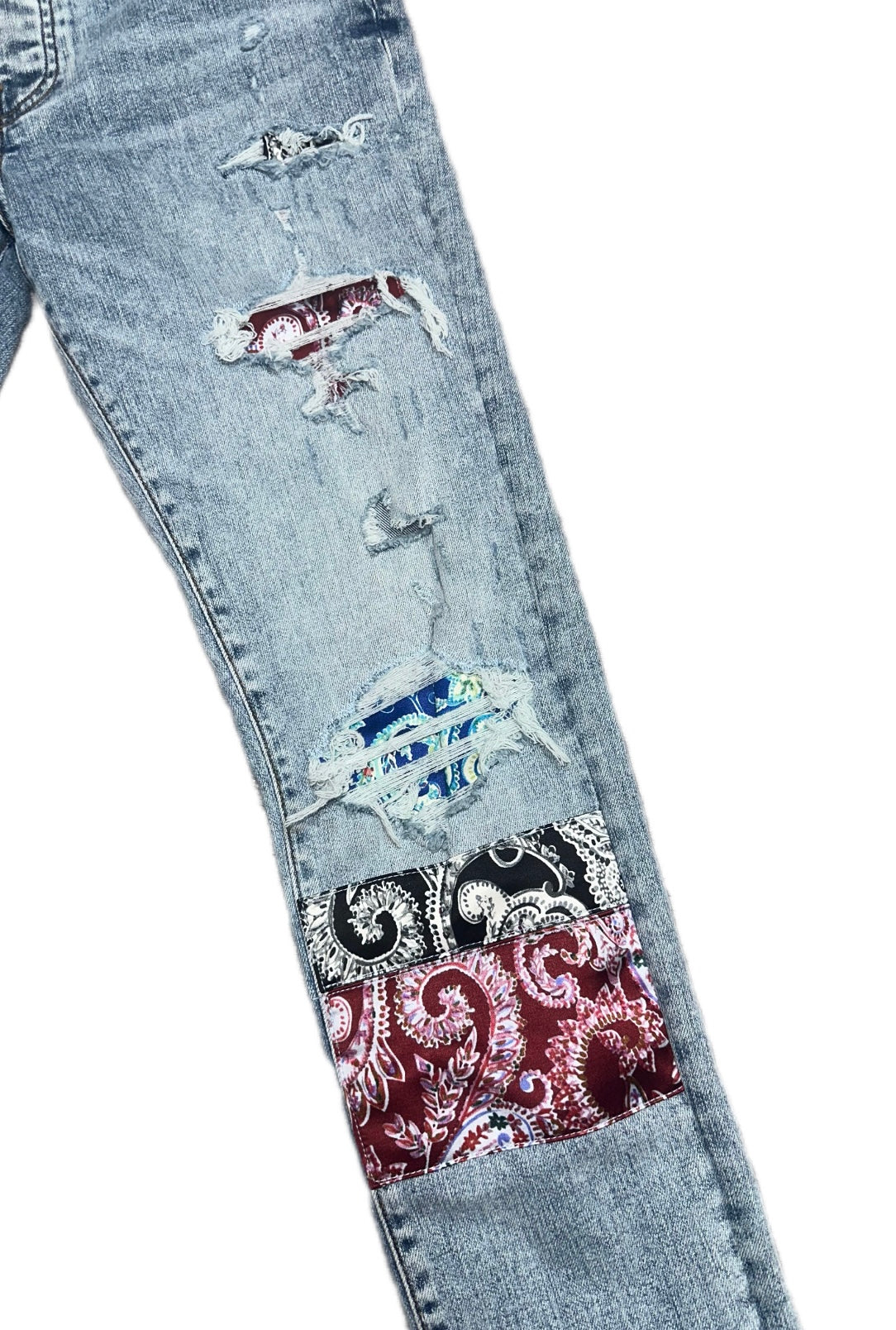 Amiri Jeans Blue Pajama Art Patch