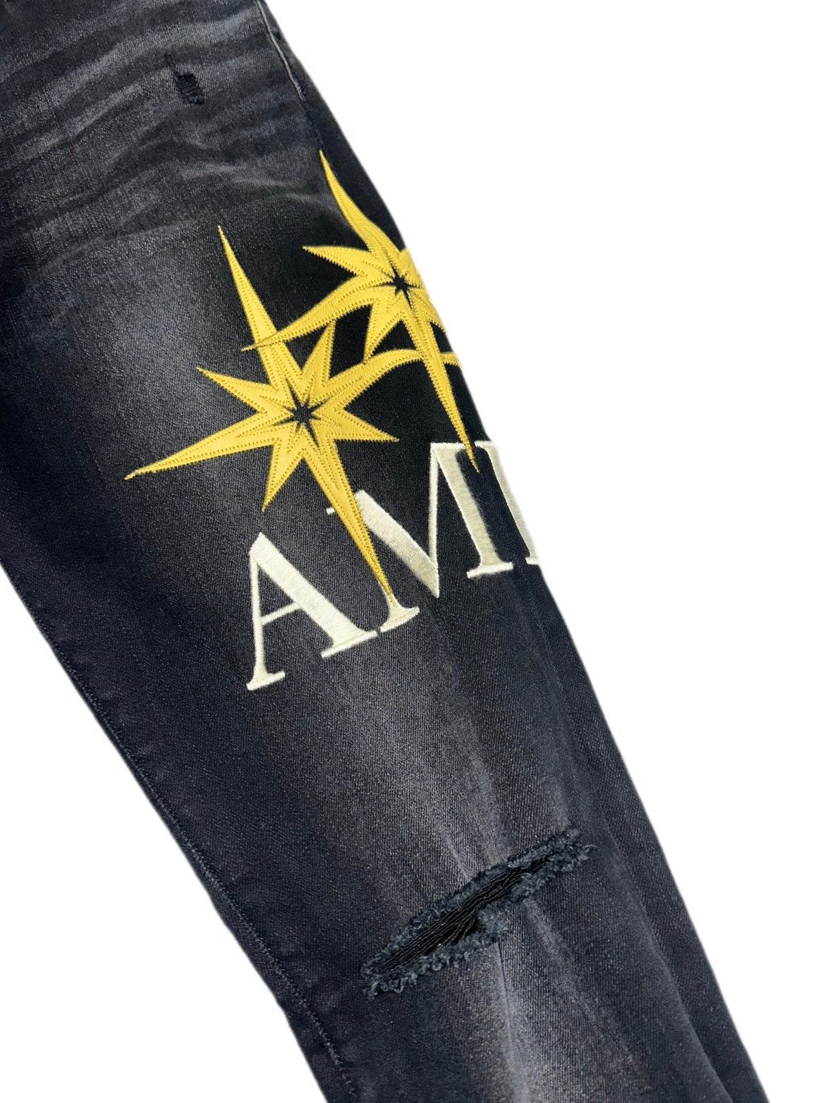 Amiri Jeans Starburst Black White/Yellow Patch