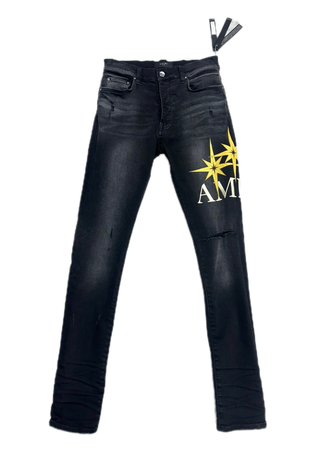 Amiri Jeans Starburst Black White/Yellow Patch