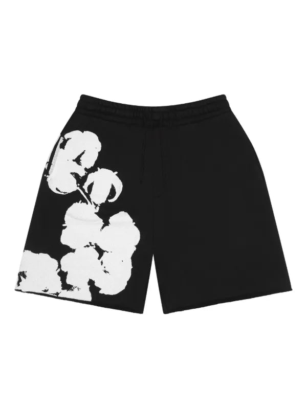 Denim Tears Big Cotton Wreath Shorts Black