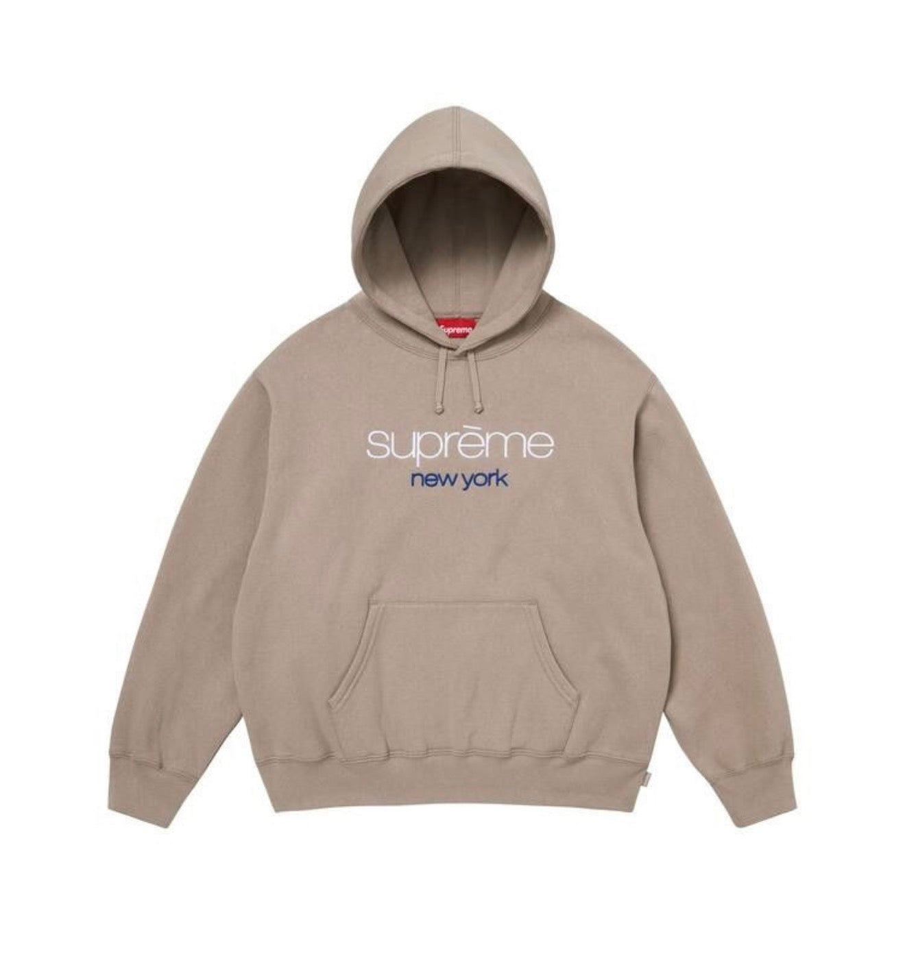Supreme Classic Logo Hoodie Taupe