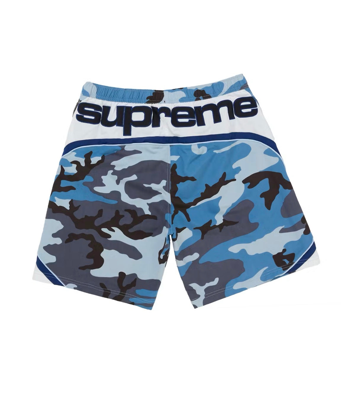 Supreme Paneled Water Shorts Camo Blue
