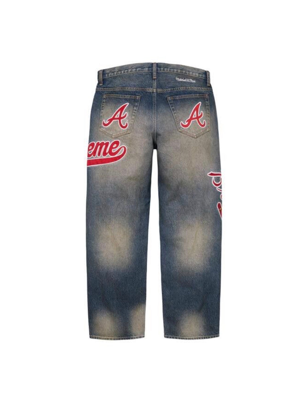 Supreme x Mitchell & Ness Atlanta Braves Jeans Washed Indigo