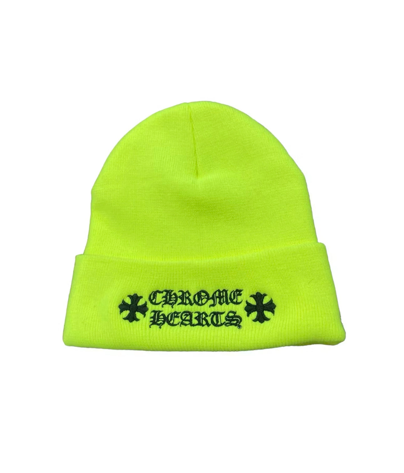 Chrome Hearts Logo Beanie Neon Yellow