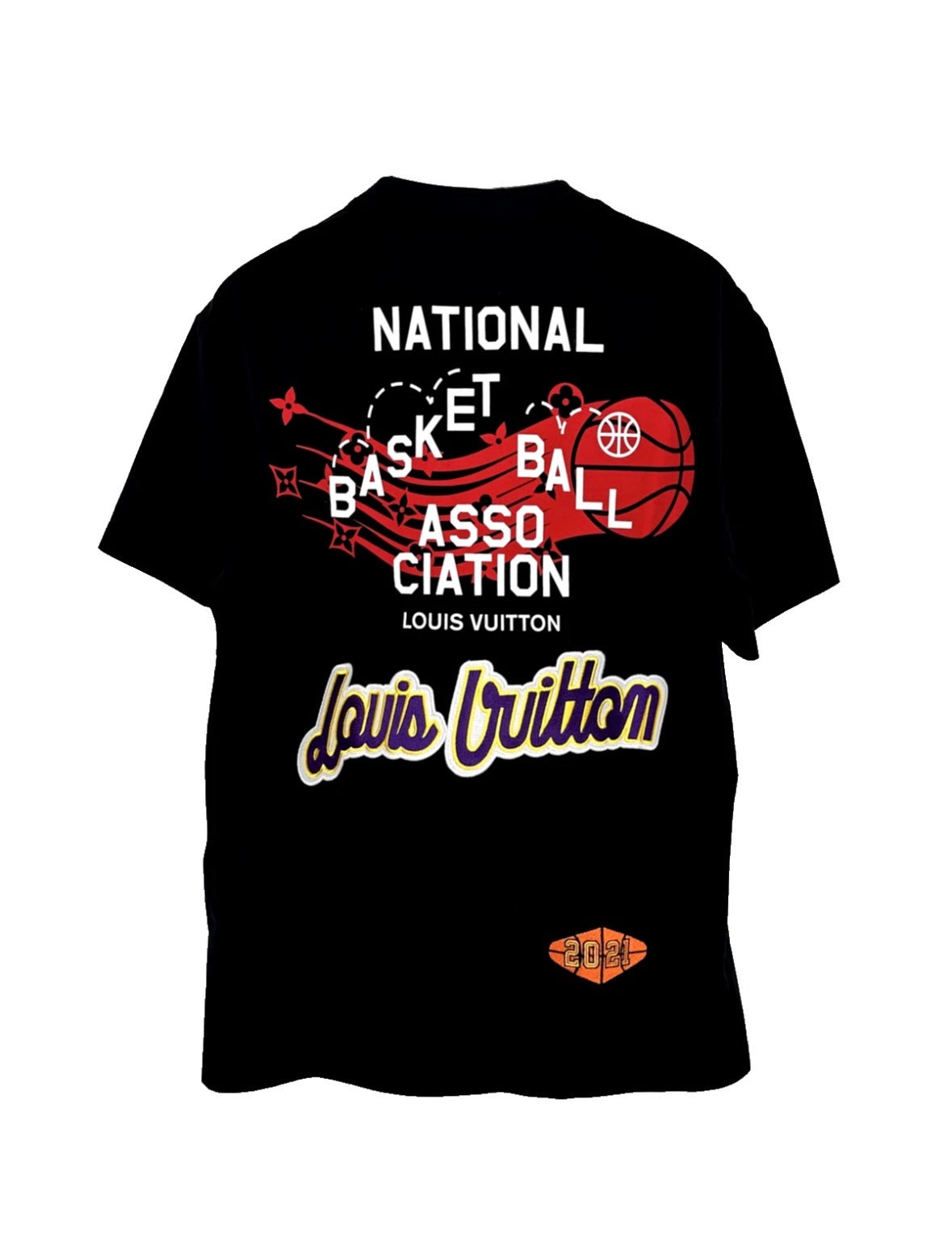 Louis Vuitton NBA Embroidered Multi Logo T-Shirt Black