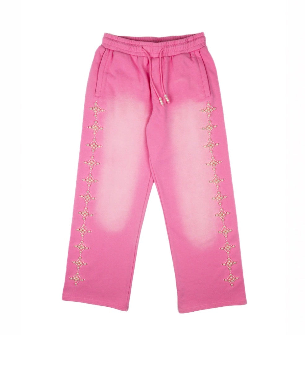 Commons Pearled Star Sweatpants Faded Pink