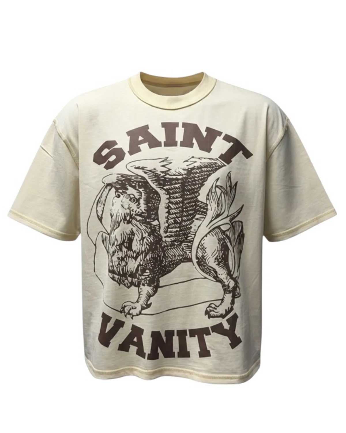 Saint Vanity Griffin T-Shirt Cream/Brown