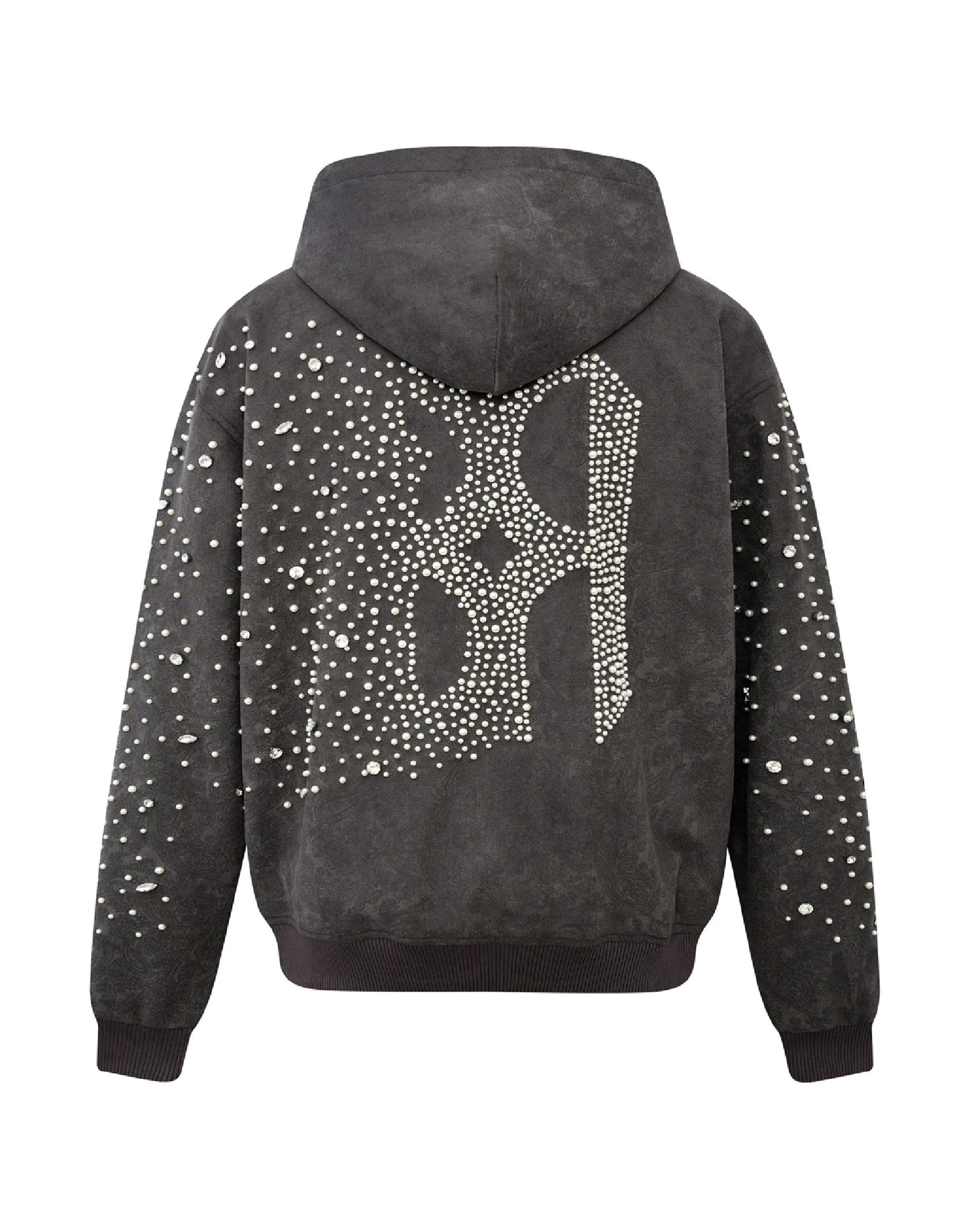 Birth Of Royal Child Cashew Blossom Pearl Zip-Up Grey