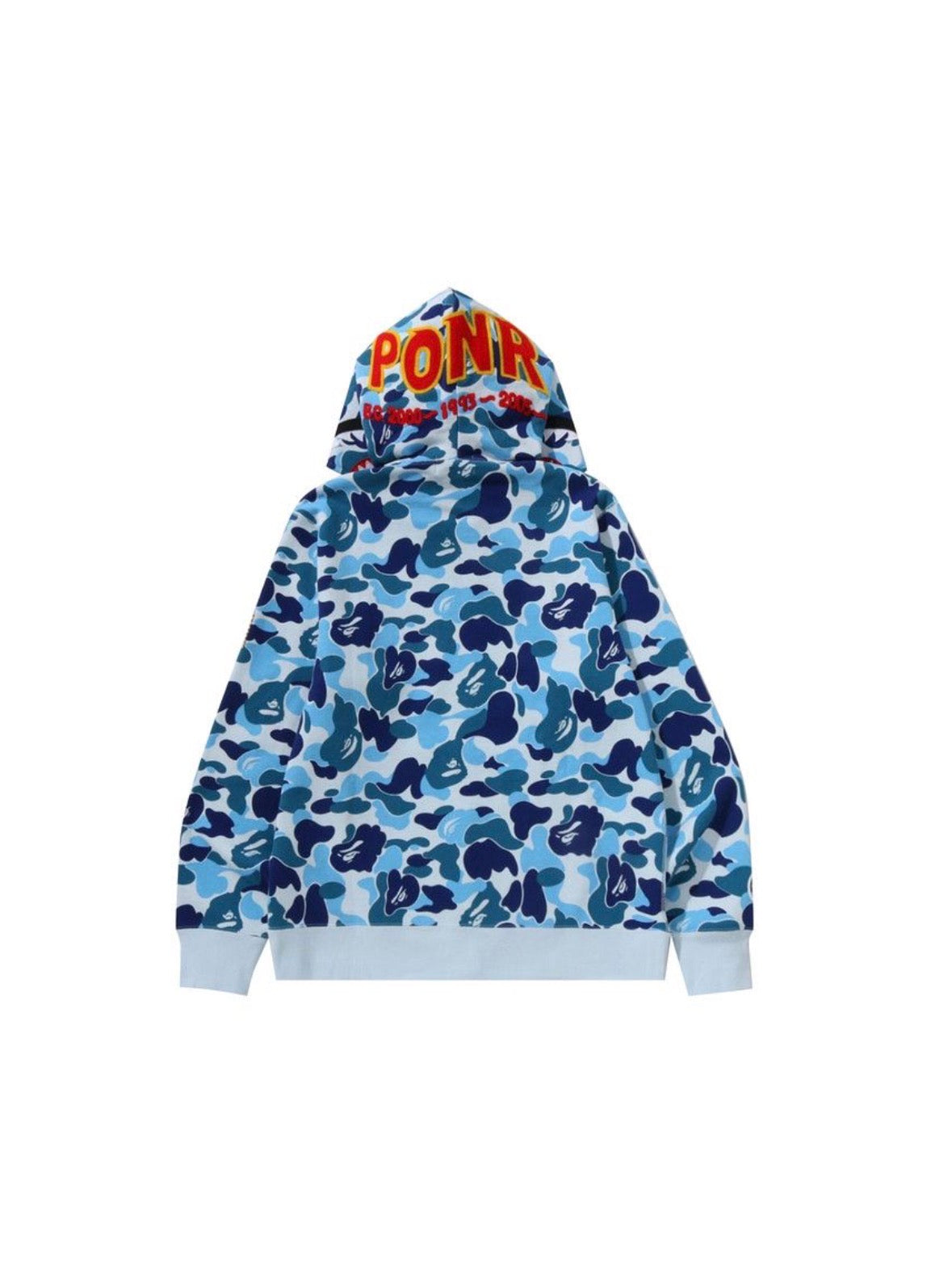 Bape Poner ABC Camo 2nd Shark Full Zip Blue