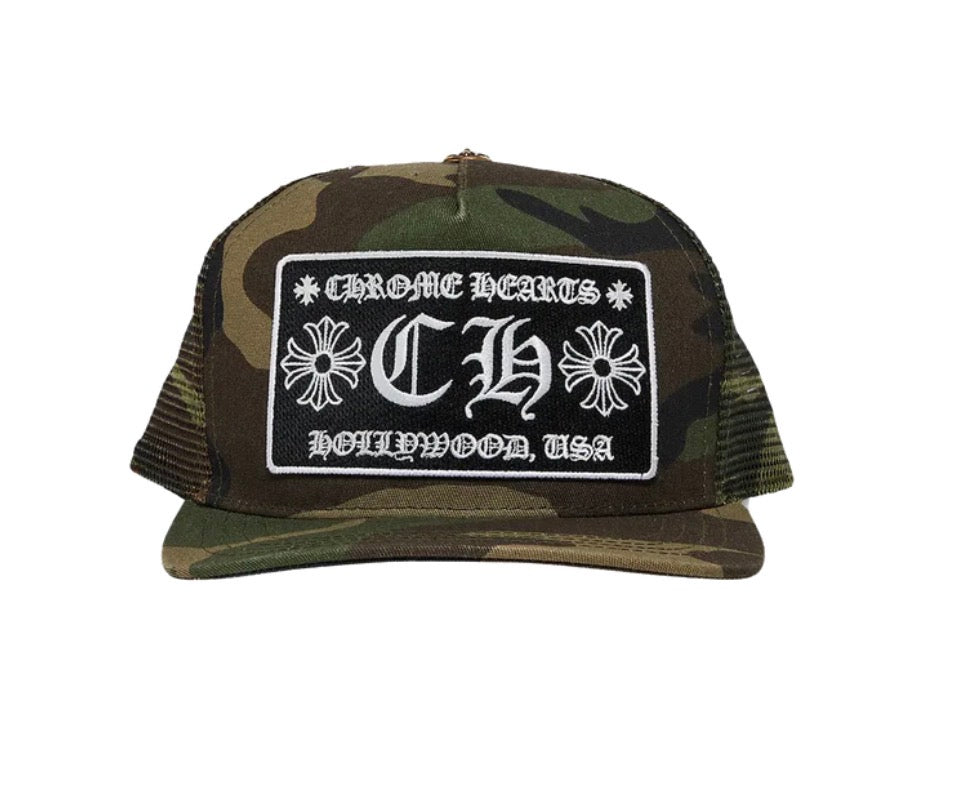 Chrome Hearts CH Hollywood Trucker Hat Camo