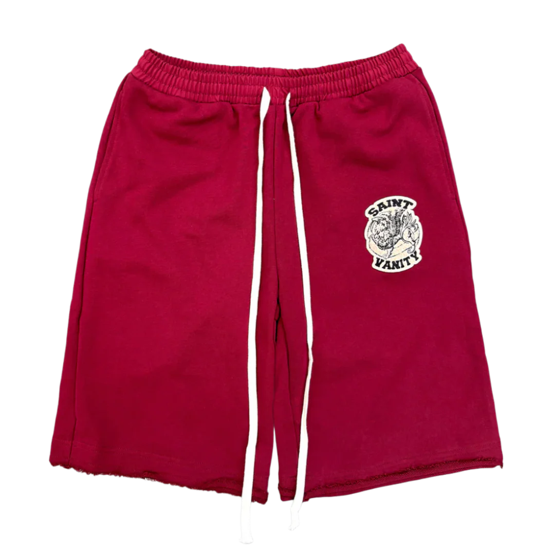 Saint Vanity Uniform Shorts Crimson Red