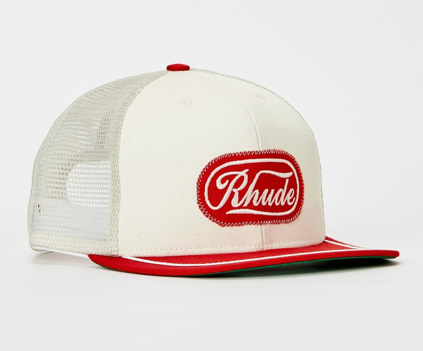 Rhude Patch Trucker Hat White/Red
