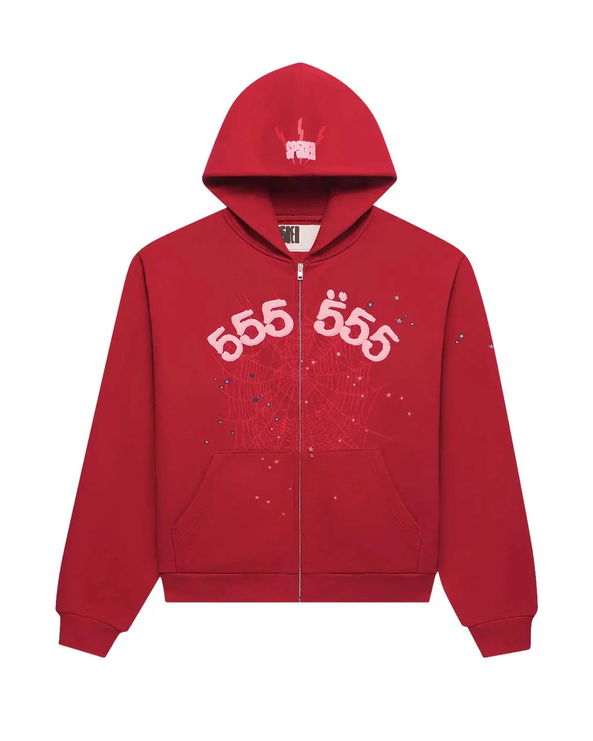 Sp5der Angel Number Zip-Up Merlot