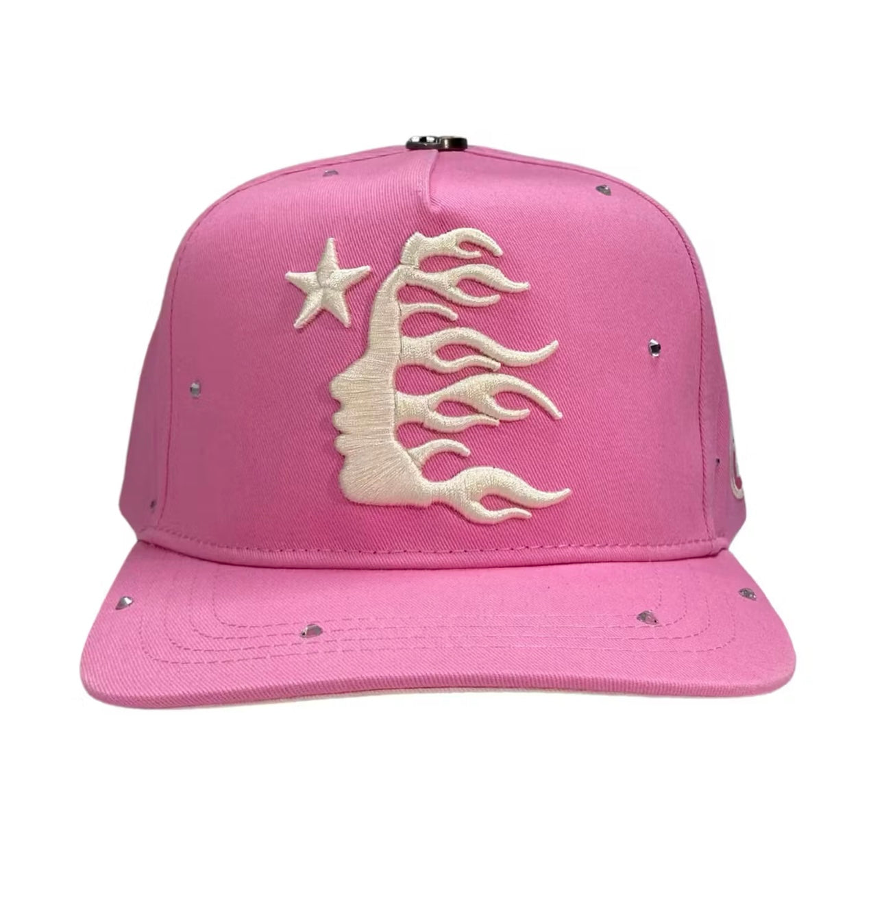 Hellstar OG Logo Rhinestone Snapback Pink